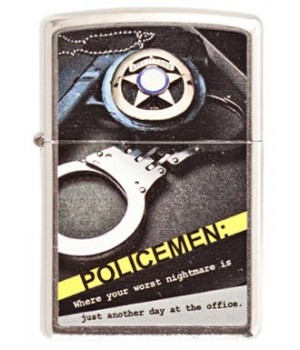 Zippo 28279 Police Badge Gun Hand